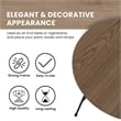 LeisureMod Rossmore Round Side Table With Wood Top and Black Frame Walnut