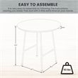 LeisureMod Rossmore Round Side Table With Wood Top and Black Frame White