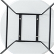 LeisureMod Rossmore Round Side Table With Wood Top and Black Frame White