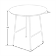 LeisureMod Rossmore Round Side Table With Wood Top and White Frame Walnut