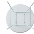 LeisureMod Rossmore Round Side Table With Wood Top and White Frame White