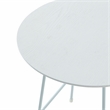 LeisureMod Rossmore Round Side Table With Wood Top and White Frame White