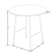 LeisureMod Rossmore Round Side Table With Wood Top and White Frame White