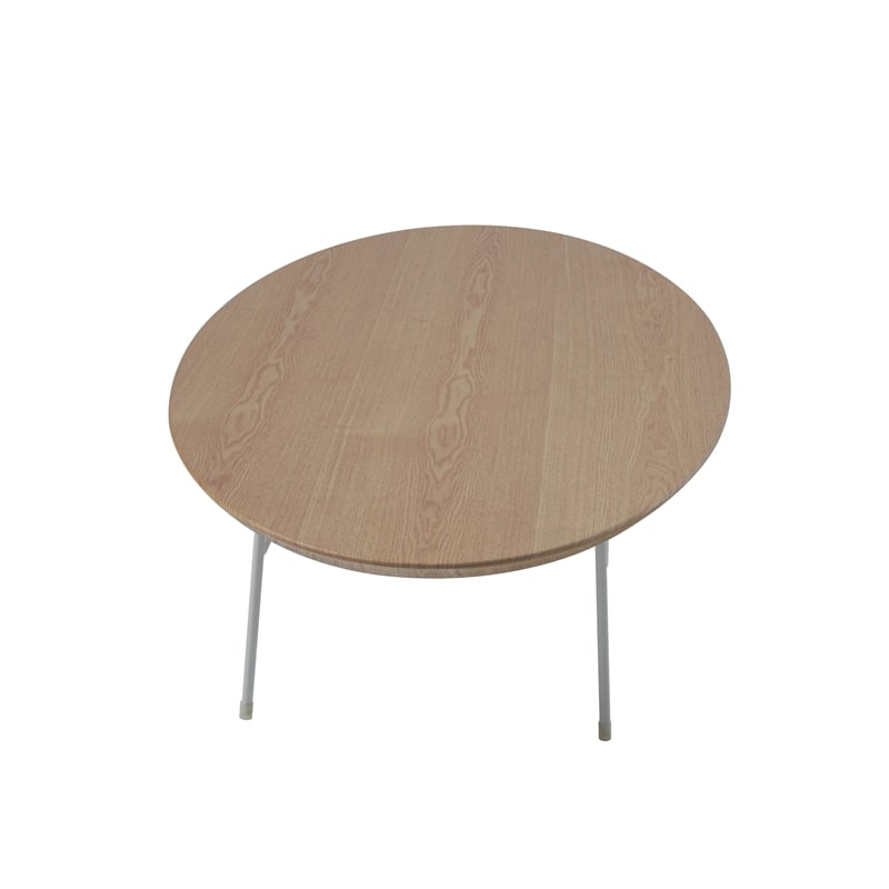 LeisureMod Rossmore Oval Side Table With Wood Top and White Frame Natural Wood