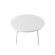 LeisureMod Rossmore Oval Side Table With Wood Top and White Frame White