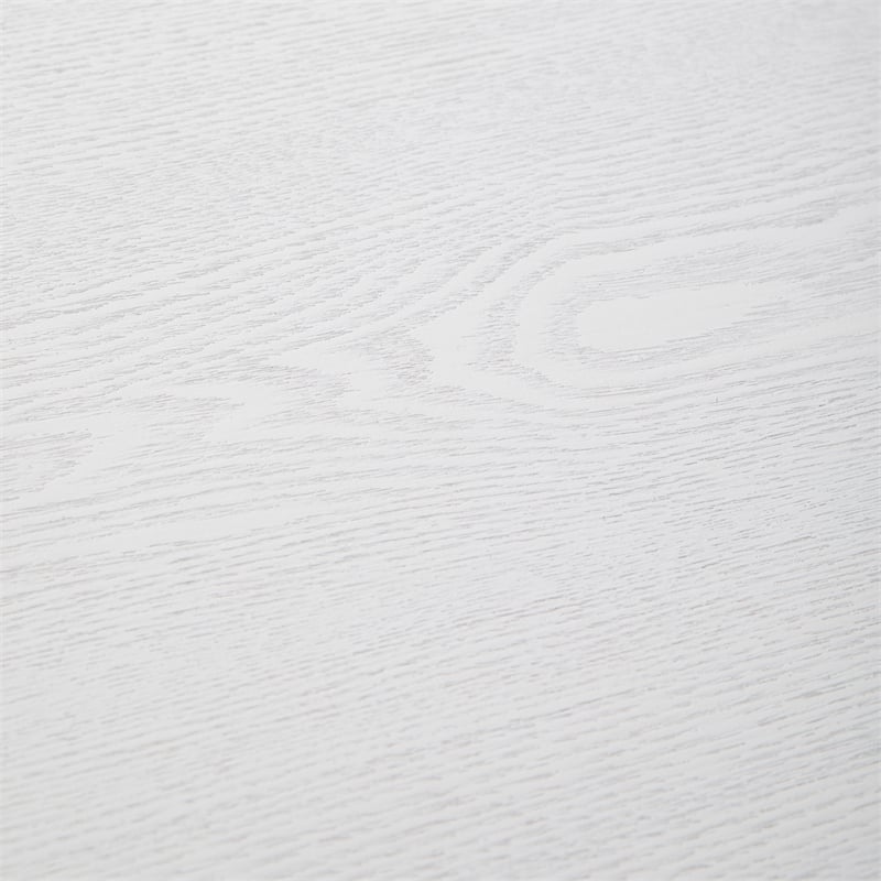 LeisureMod Rossmore Oval Side Table With Wood Top and White Frame White