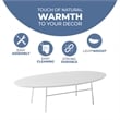 LeisureMod Rossmore Oval Side Table With Wood Top and White Frame White