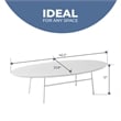 LeisureMod Rossmore Oval Side Table With Wood Top and White Frame White