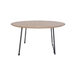 LeisureMod Pemborke Modern Round Coffee Table with Wood Top Natural Wood