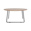 LeisureMod Pemborke Modern Round Coffee Table with Wood Top Natural Wood
