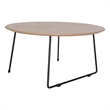 LeisureMod Pemborke Modern Round Coffee Table with Wood Top Natural Wood