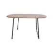 LeisureMod Pemborke Square Coffee Table with Wood Top Natural Wood