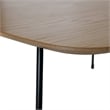 LeisureMod Pemborke Square Coffee Table with Wood Top Natural Wood