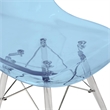 LeisureMod Dover Plastic Transparent Dining Chair Set of 2 Transparent Blue