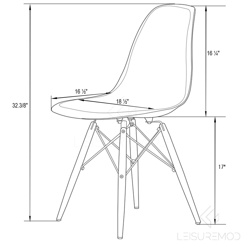 LeisureMod Dover Plastic Transparent Dining Chair Set of 4 Transparent Blue