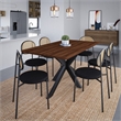 LeisureMod Euston Dining Chair with Wicker Back & Velvet Seat Set of 2 Black