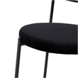 LeisureMod Euston Dining Chair with Wicker Back & Velvet Seat Set of 2 Black