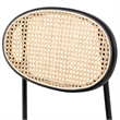 LeisureMod Euston Dining Chair with Wicker Back & Velvet Seat Set of 2 Black