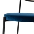 LeisureMod Euston Dining Chair with Wicker Back & Velvet Seat Set of 2 Navy Blue