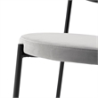 LeisureMod Euston Dining Chair with Wicker Back & Velvet Seat Set of 4 Gray