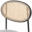 LeisureMod Euston Dining Chair with Wicker Back & Velvet Seat Set of 4 Gray