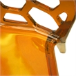 LeisureMod Dynamic Honeycomb Plastic Dining Chair Transparent Orange (Set of 2)