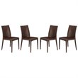 LeisureMod Mace Mid-Century 5-Piece Outdoor Dining Set Brown