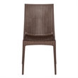 LeisureMod Mace Mid-Century 5-Piece Outdoor Dining Set Brown