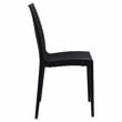 LeisureMod Mace Mid-Century 5-Piece Outdoor Dining Set Black White