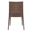 LeisureMod Mace Mid-Century 5-Piece Outdoor Dining Set Brown White
