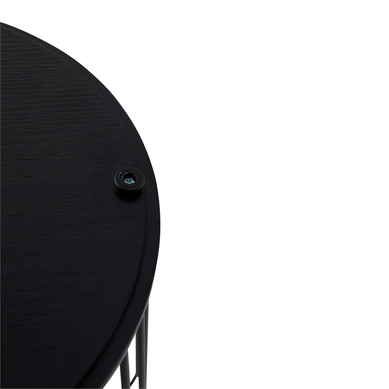 leisuremod runswick modern wood top end table with steel base black