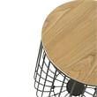 LeisureMod Runswick Modern Wood Top End Table With Steel Base Natural Wood