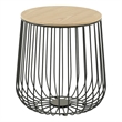 LeisureMod Runswick Modern Wood Top End Table With Steel Base Natural Wood