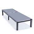 LeisureMod Marlin Patio Chaise Lounge Aluminum Black Frame Set of 2 Dark Gray