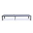 LeisureMod Marlin Patio Chaise Lounge Aluminum Black Frame Set of 2 Dark Gray