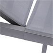 LeisureMod Marlin Patio Chaise Lounge Aluminum Black Frame Set of 2 Dark Gray