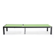 LeisureMod Marlin Patio Chaise Lounge Aluminum Black Frame Set of 2 Green