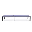 LeisureMod Marlin Patio Chaise Lounge Aluminum Black Frame Set of 2 Navy Blue