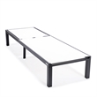 LeisureMod Marlin Patio Chaise Lounge Aluminum Black Frame Set of 2 White
