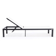 LeisureMod Marlin Patio Chaise Lounge Aluminum Black Frame Set of 2 White
