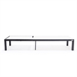 LeisureMod Marlin Patio Chaise Lounge Aluminum Black Frame Set of 2 White