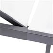 LeisureMod Marlin Patio Chaise Lounge Aluminum Black Frame Set of 2 White