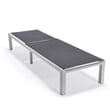 LeisureMod Marlin Patio Chaise Lounge Aluminum White Frame Set of 2 Black