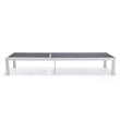 LeisureMod Marlin Patio Chaise Lounge Aluminum White Frame Set of 2 Black