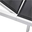 LeisureMod Marlin Patio Chaise Lounge Aluminum White Frame Set of 2 Black