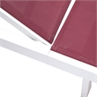 LeisureMod Marlin Patio Chaise Lounge Aluminum White Frame Set of 2 Burgundy