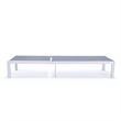 LeisureMod Marlin Patio Chaise Lounge Aluminum White Frame Set of 2 Dark Gray