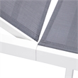 LeisureMod Marlin Patio Chaise Lounge Aluminum White Frame Set of 2 Dark Gray