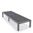 LeisureMod Marlin Patio Chaise Lounge Aluminum Grey Frame Set of 2 Black