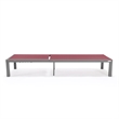 LeisureMod Marlin Patio Chaise Lounge Aluminum Grey Frame Set of 2 Burgundy